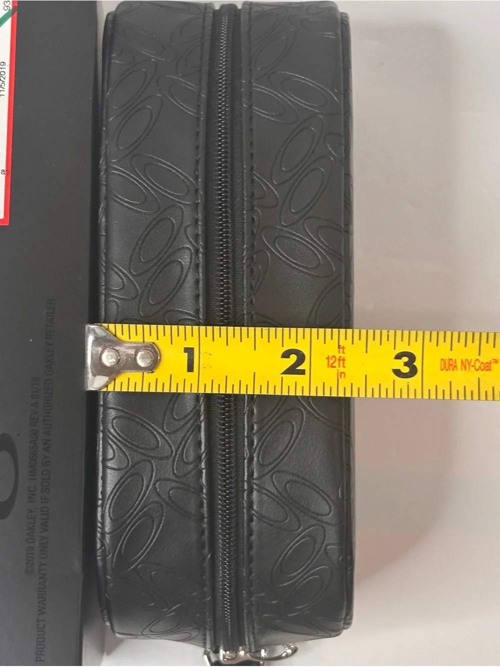 Oakley Black Zippered Embossed Logo Lightweight Soft Sunglasses Case With Strap